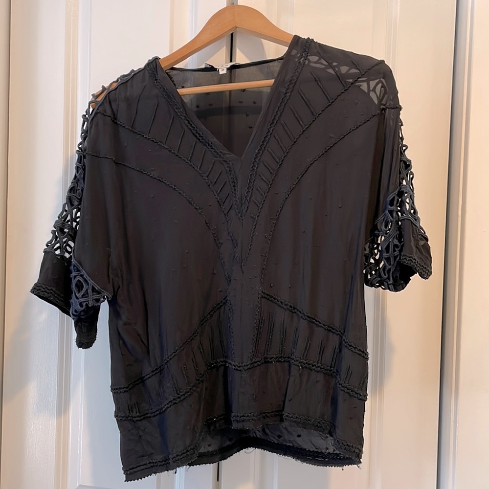 Black detailed top. IRO. Size 36